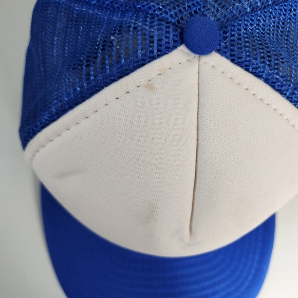 Vintage Pabst PBR Beer Blue and White Snapback Trucker Hat - Picture 7 of 9